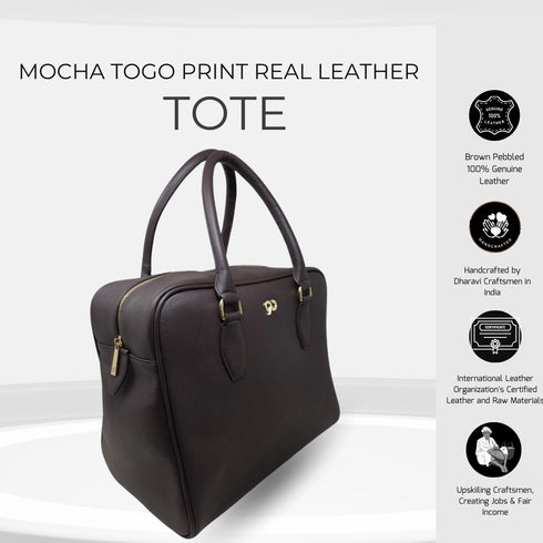 Vamika 90 Feet Genuine Leather Brown Tote Bag